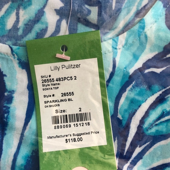 Lilly Pulitzer Sonya Top in Oh Shucks - Picture 2 of 3